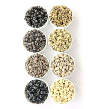 Wholesale Stock Silicone Aluminum Micro Ring Keratin Bond Hair Extension Micro Beads